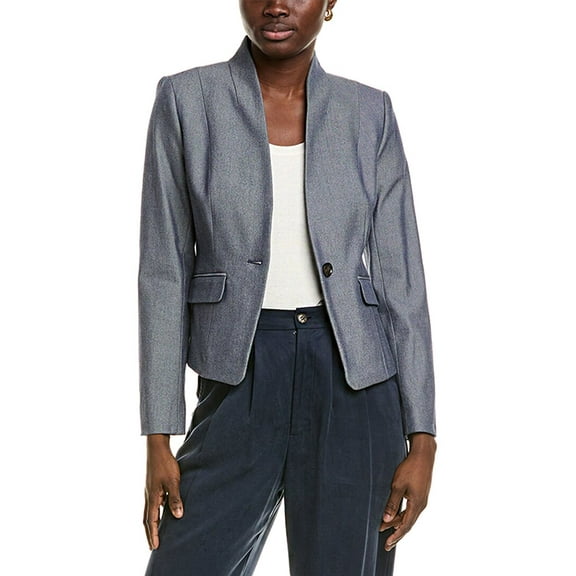 Brooks Brothers womens  Textured Blazer, 10, Blue