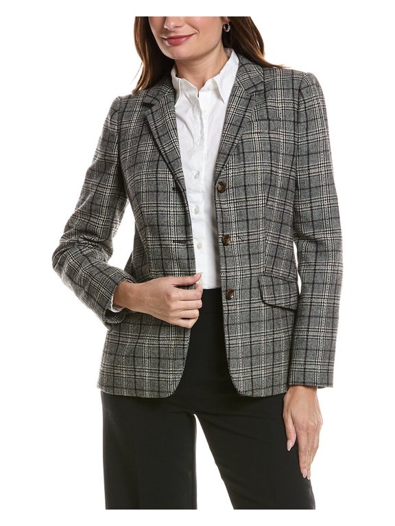 womens Wool-Blend Jacket, 8, Black