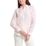 Brooks Brothers womens Yarn Dye Stripe Linen Classic Shirt, l, Pink
