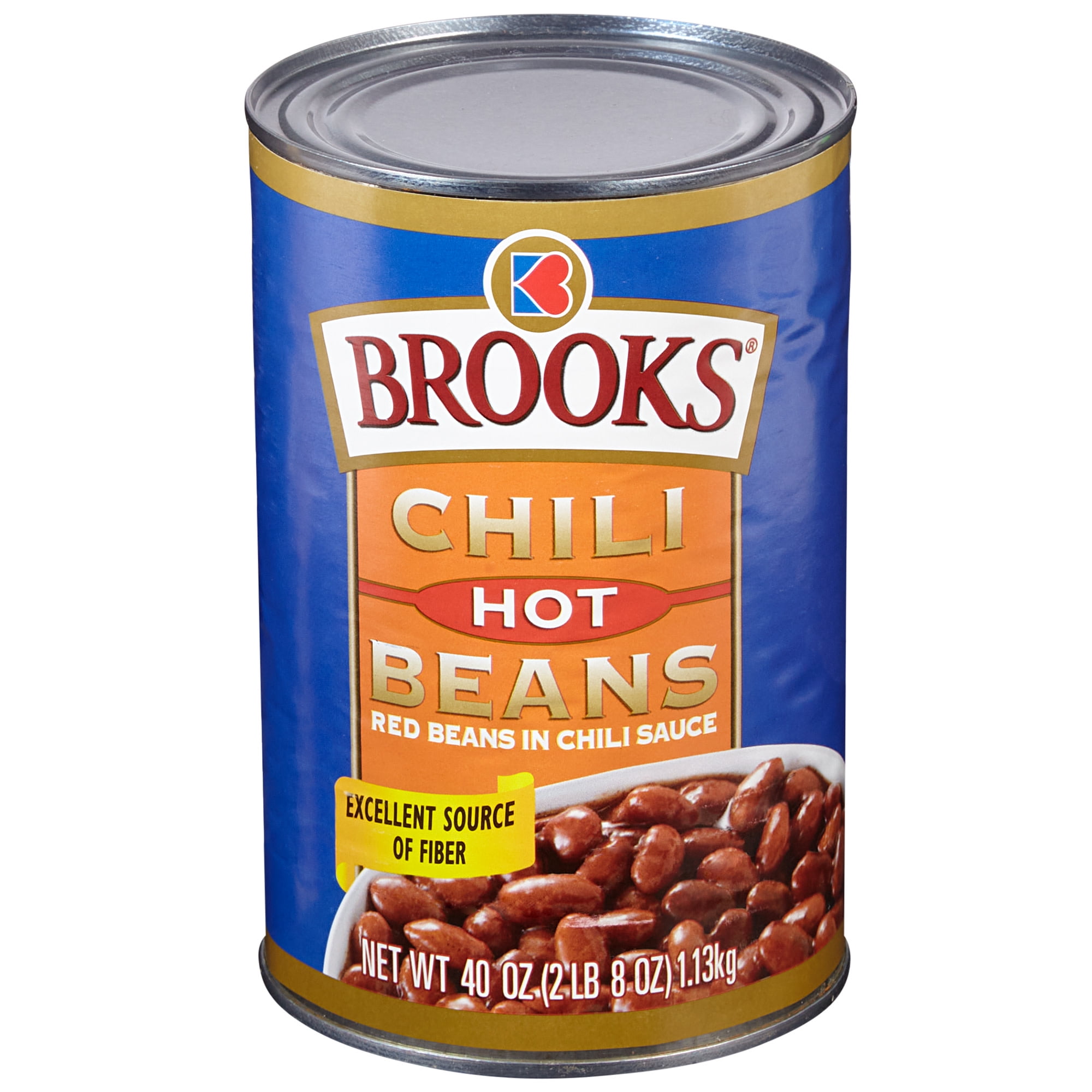 Brooks Chili Beans, Canned Red Beans in Chili Sauce, Hot Flavor, 40 oz