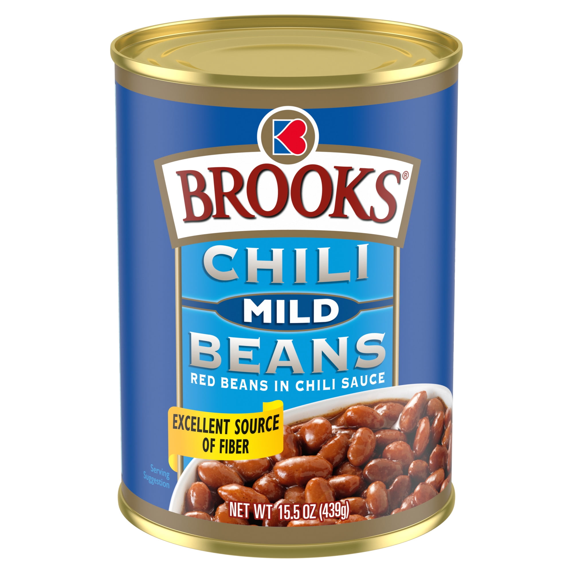 Brooks Chili Beans, Canned Red Beans in Chili Sauce, Mild Flavor, 15.5 oz.