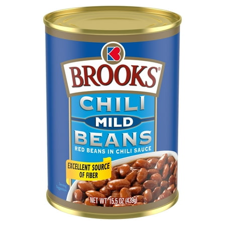 Brooks Chili Beans, Canned Red Beans in Chili Sauce, Mild Flavor, 15.5 oz.