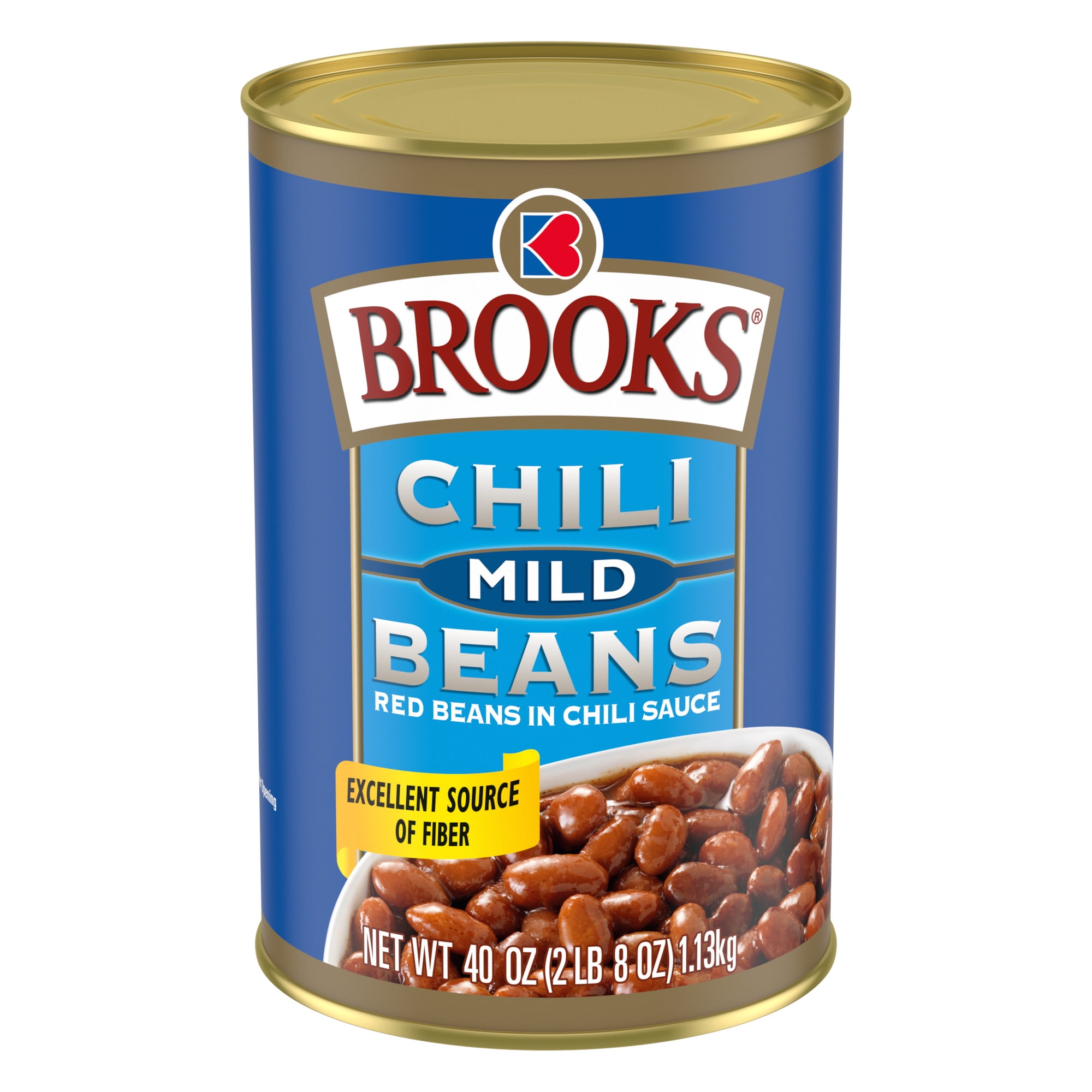 Brooks Chili Beans, Canned Red Beans in Chili Sauce, Mild Flavor, 40 oz.