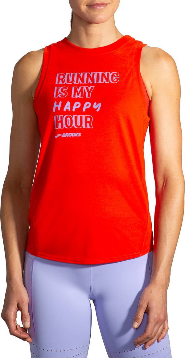 Brooks Women's Distance Graphic Running Tank Top - Moisture Wicking & Semi-Fitted