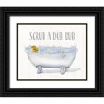 thumbnail image 1 of Brooks, Donna 14x12 Black Ornate Wood Framed with Double Matting Museum Art Print Titled - Scrub A Dub, 1 of 4