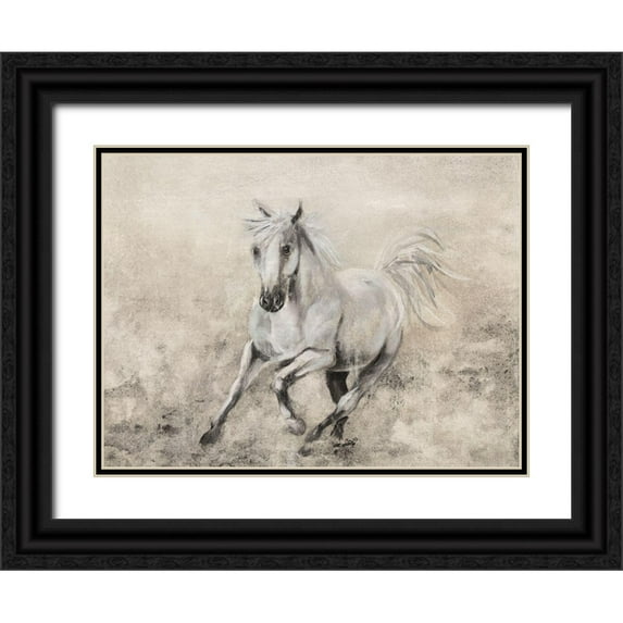 Brooks, Donna 32x25 Black Ornate Wood Framed with Double Matting Museum Art Print Titled - Majestic Stallion II