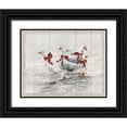 thumbnail image 1 of Brooks, Donna 32x26 Black Ornate Wood Framed with Double Matting Museum Art Print Titled - Christmas Geese, 1 of 4