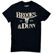 Brooks & Dunn Men's Official Merchandise Distressed Logo Tee T-Shirt in Black (Large, Black)