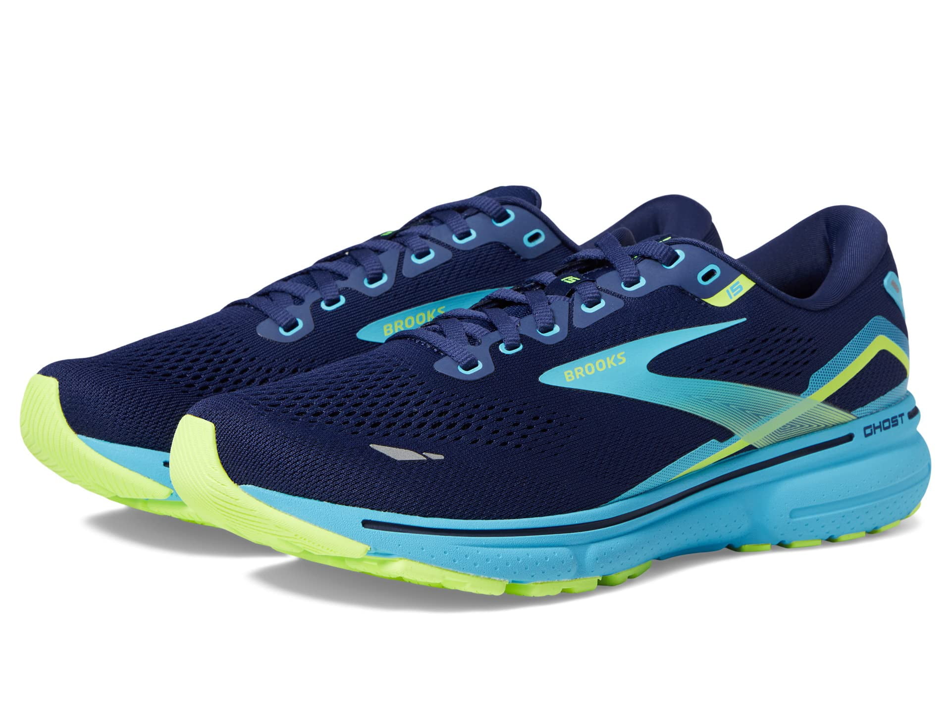 Brooks Ghost 15 Mens Navy Blue Green 12 Medium Walmart