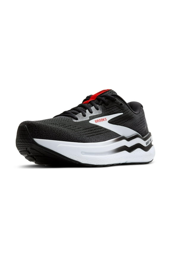 Mens Ghost Max 2 Neutral Running & Walking Shoe - Black/White/Fiery Red - 11.5 Medium