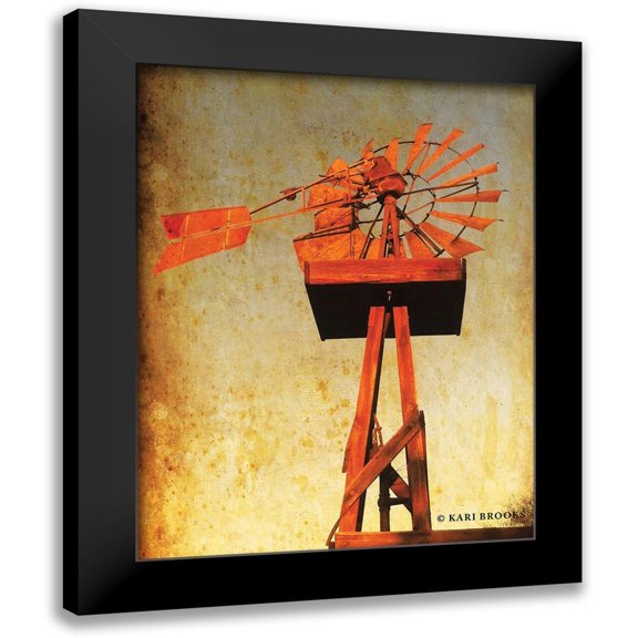 Brooks, Kari 12x14 Black Modern Framed Museum Art Print Titled - Chips Windmill I