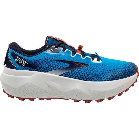 Brooks Men's Caldera 6 Trail Running Shoes (Smolder Blue/Roots Red, 8 D US)