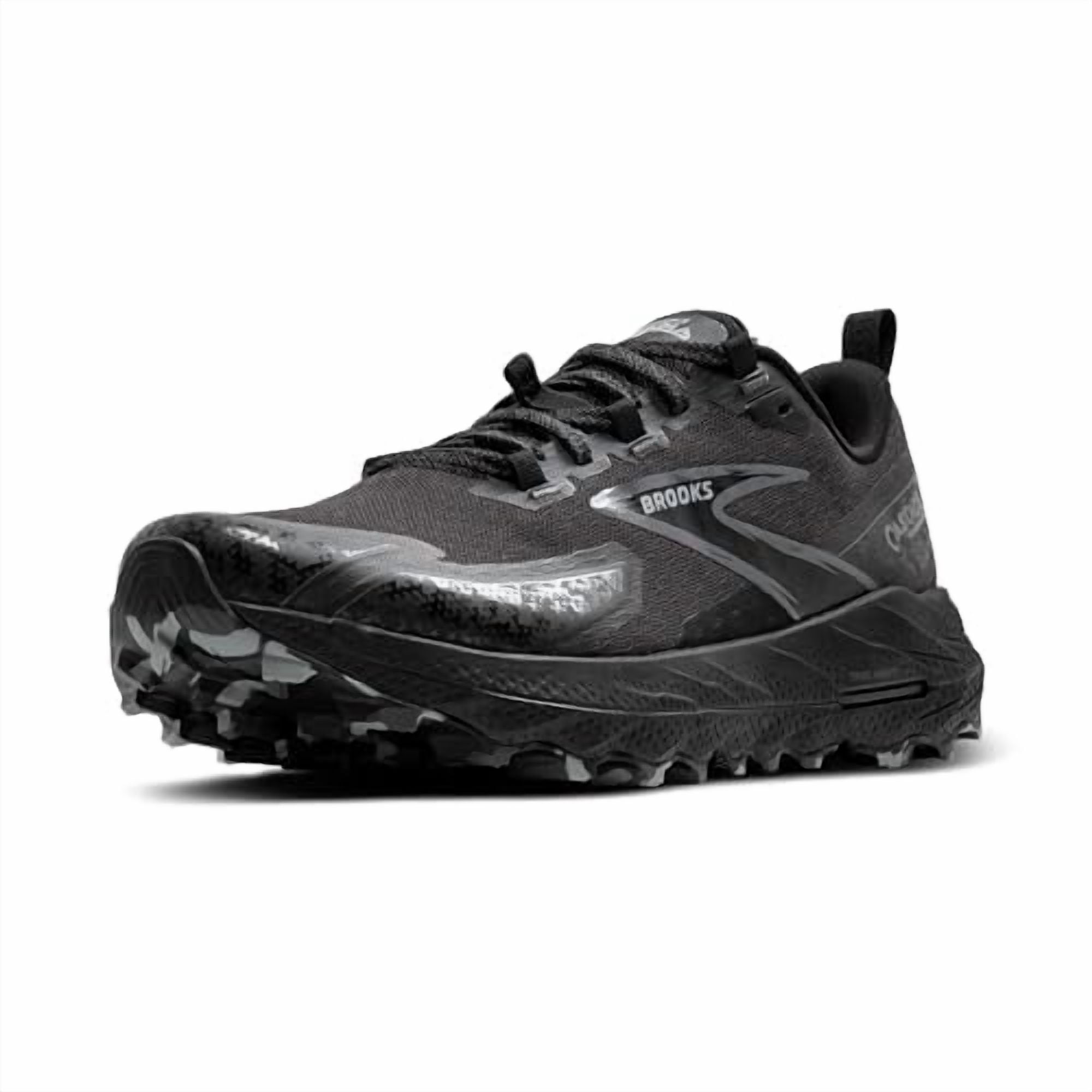 Brooks Men’s Cascadia 18 Mountain Trail Running Shoe Black/Blackened  Pearl/Grey Medium