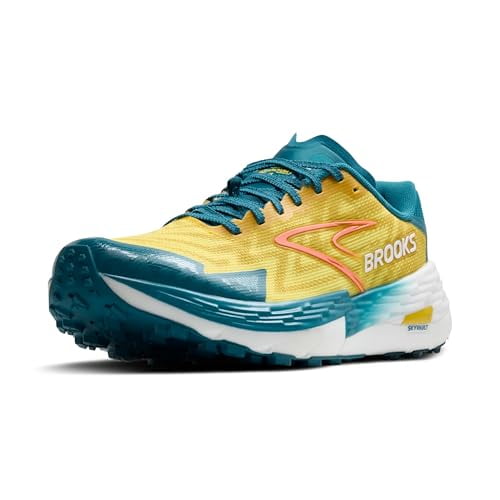 Brooks Men's Catamount 4 Speed Trail Running Shoe - Quince/Celestial/Neo Ember - 9 Medium Multicoloured