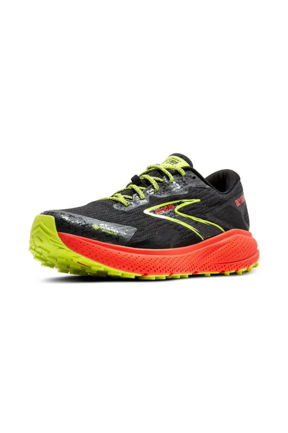 Mens Divide 5 GTX Waterproof Trail Running Shoe - Black/Cherry/Lime - 9 Medium