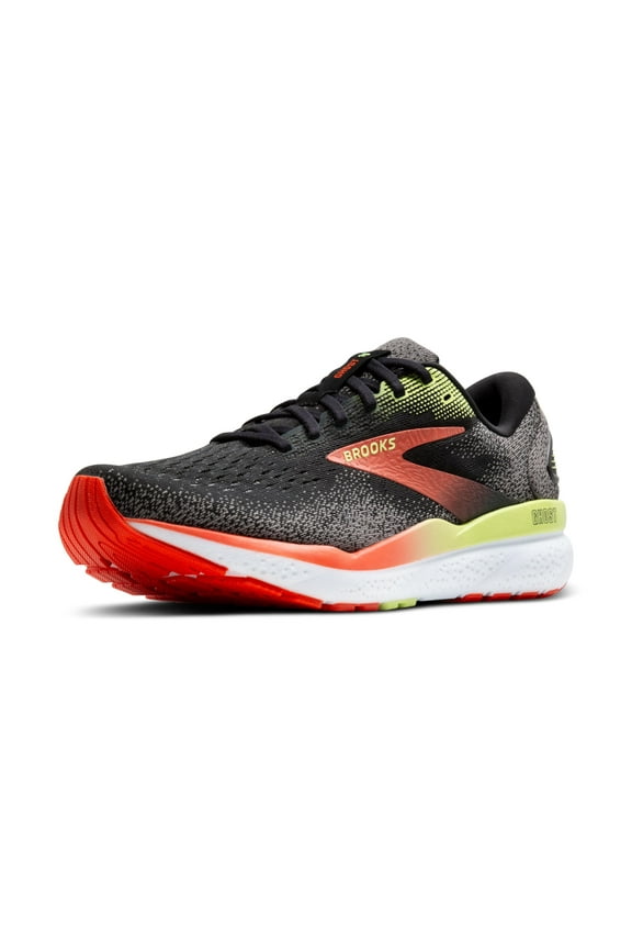 Mens Ghost 16 Neutral Running Shoe - Black/Mandarin Red/Green - 7 Medium