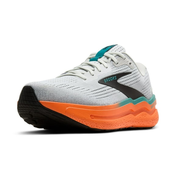 Brooks Mens Ghost Max 2 Neutral Running & Walking Shoe - Oyster Mushroom/Orange/Teal - 11 Medium