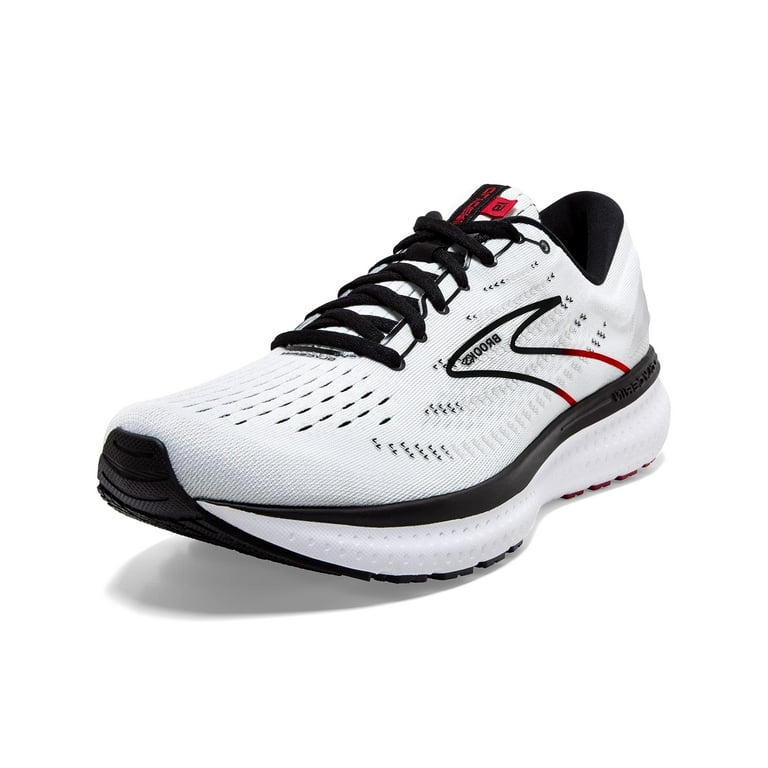 Brooks Men s Glycerin 19 Neutral Running Shoe White Black Red 12 Walmart