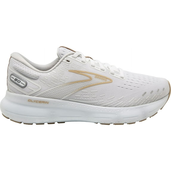 Brooks Men's Glycerin 20 Running Shoes (White/Khaki, 11.5, Medium/D)