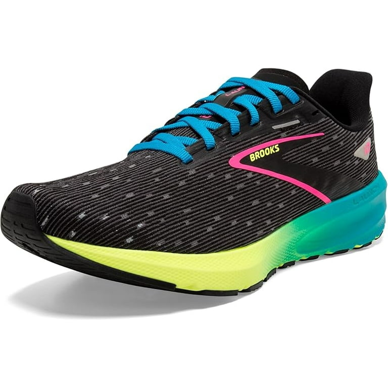 Brooks Men s Launch 10 Neutral Running Shoe Black Nightlife Blue Walmart