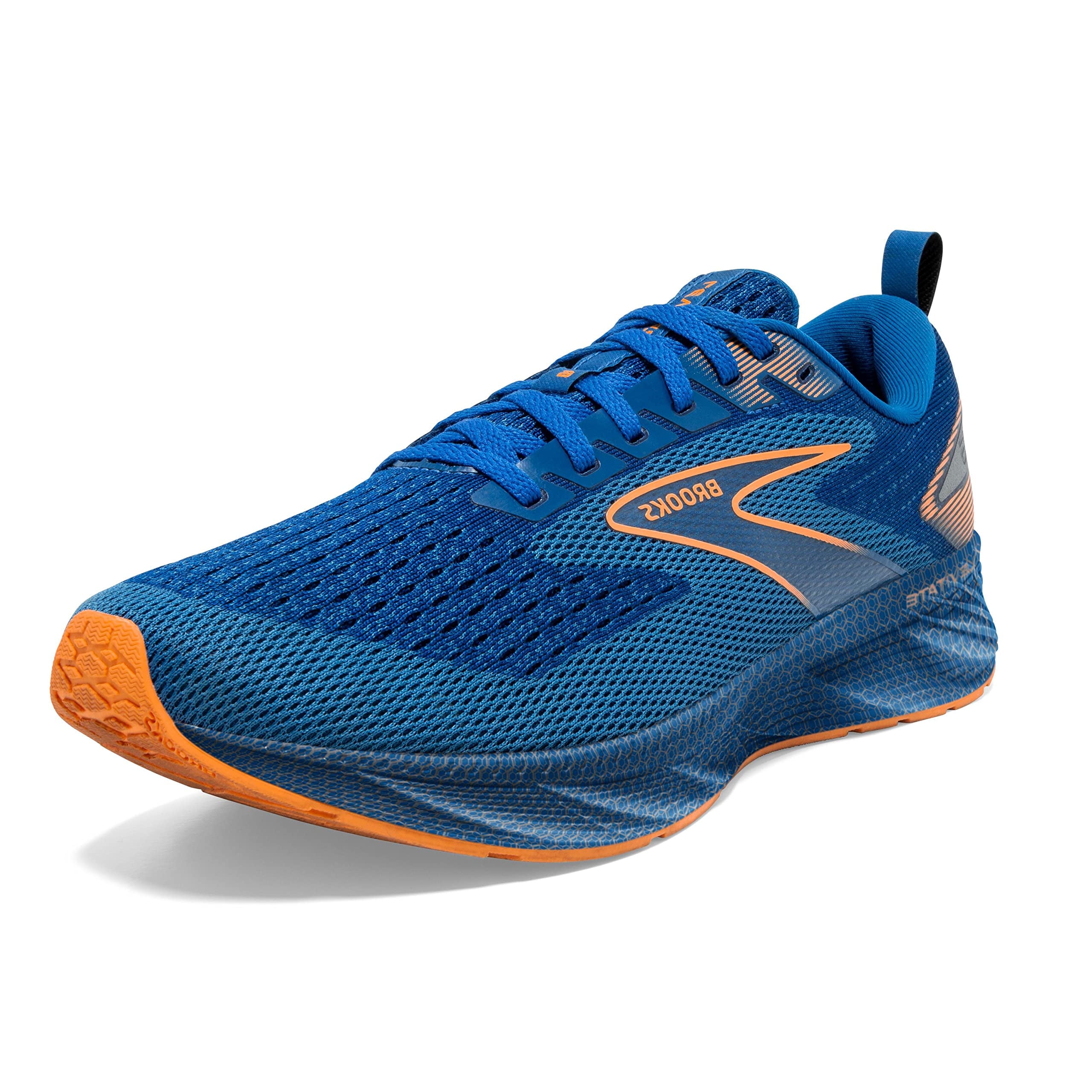Brooks Men s Levitate 6 Neutral Running Shoe Classic Blue Orange 8.5 Medium Walmart