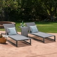 thumbnail image 1 of Brooks Outdoor 3 Piece Aluminum Frame Chaise Lounge Set, Grey Mesh, Black, 1 of 7