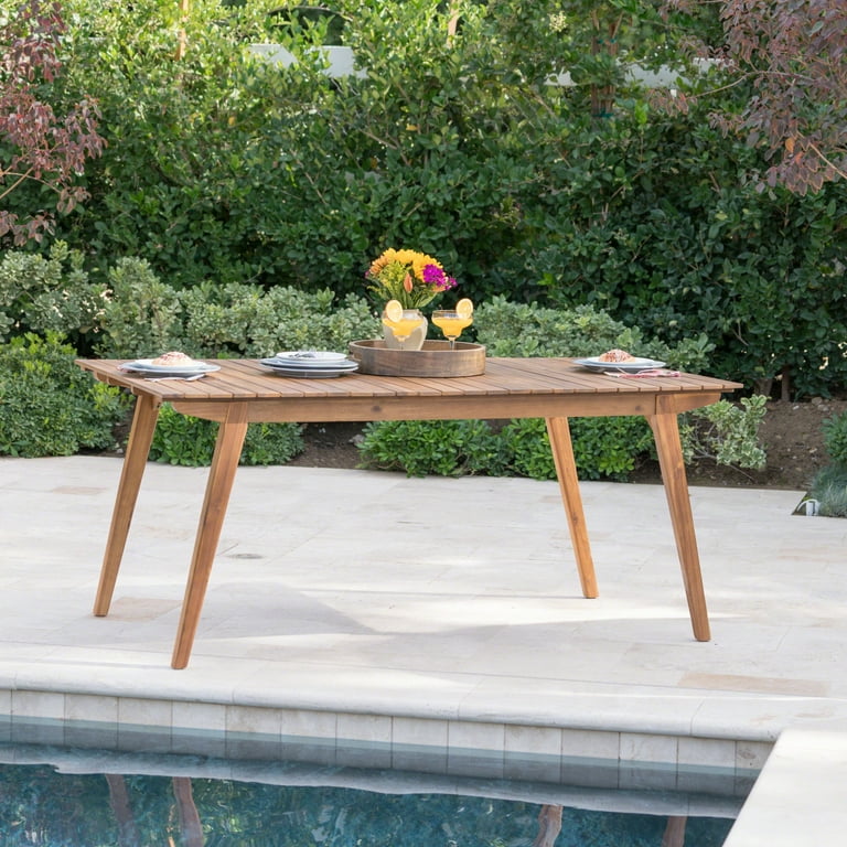 Brooks Outdoor 69 Inch Acacia Wood Dining Table, Teak Finish Brooks Outdoor 69 Inch Acacia Wood Dining Table, Teak Finish