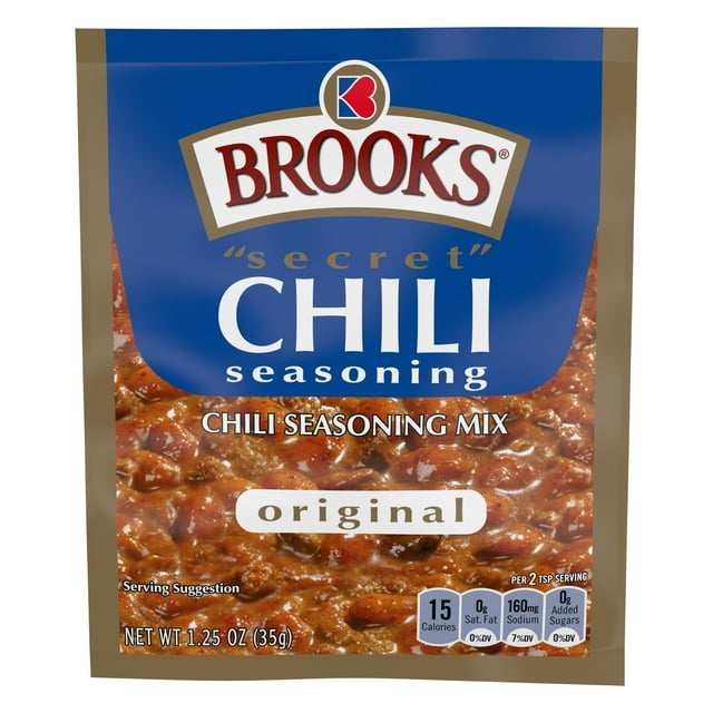 Brooks Secret Chili Seasoning Mix, Original, 1.25 oz.