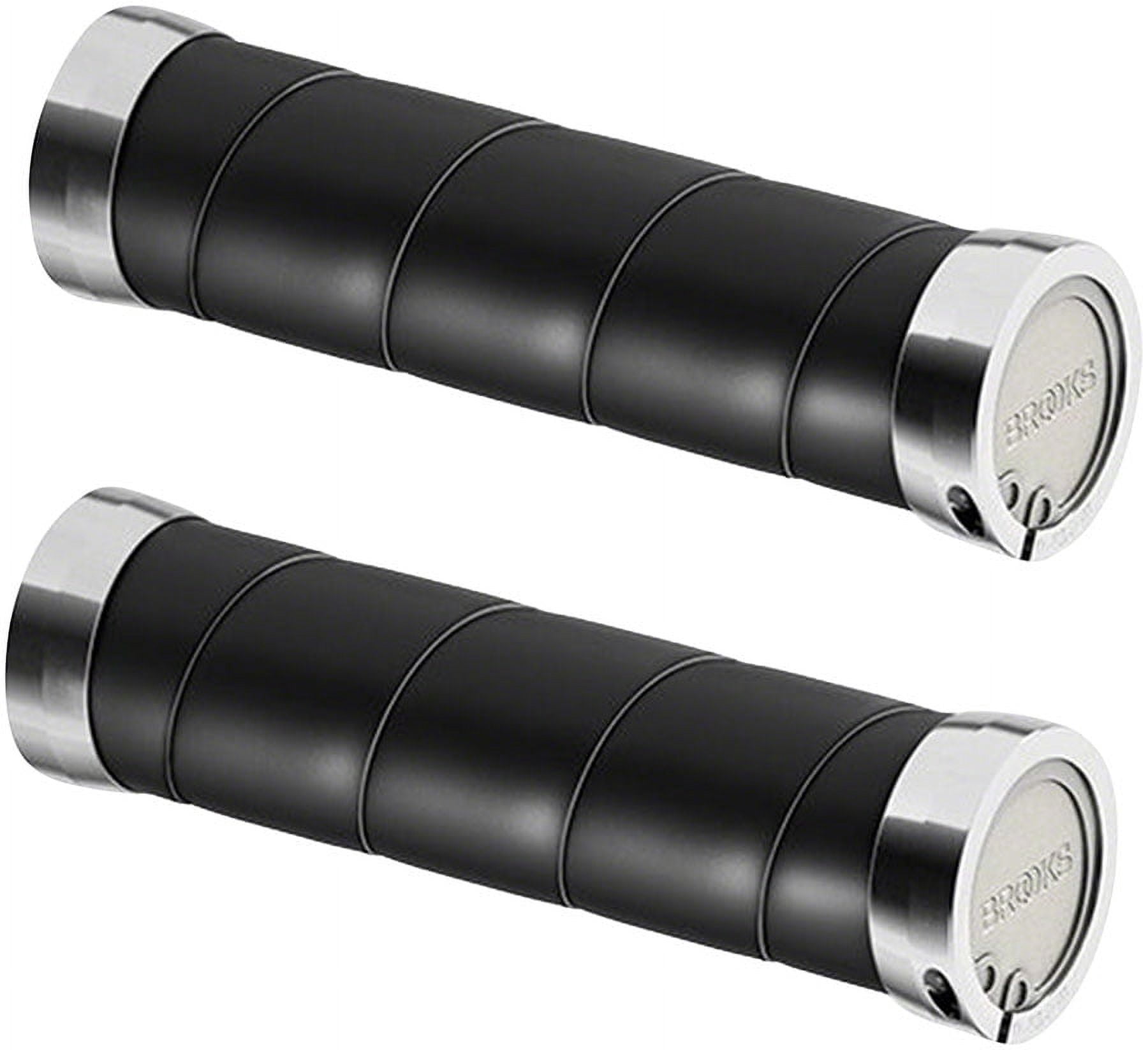 パーツ BROOKS slender leather grip (black) Brooks Slender Leather Grips - Black, 130/130mm - Walmart.com