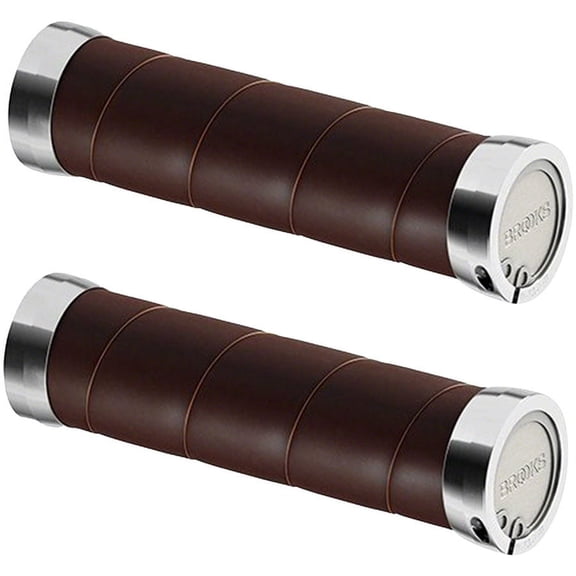Brooks Slender Leather Grips - Brown, 130/130mm