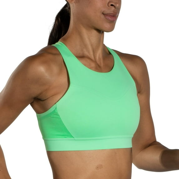 Brooks Women's 3 Pocket Sports Bra- Neo Green - 40 C/D
