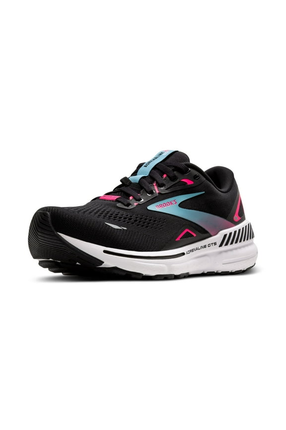 Womens Adrenaline GTS 23 GTX Waterproof Supportive Running Shoe - Black/Knockout Pink/Aqua - 6.5 Medium