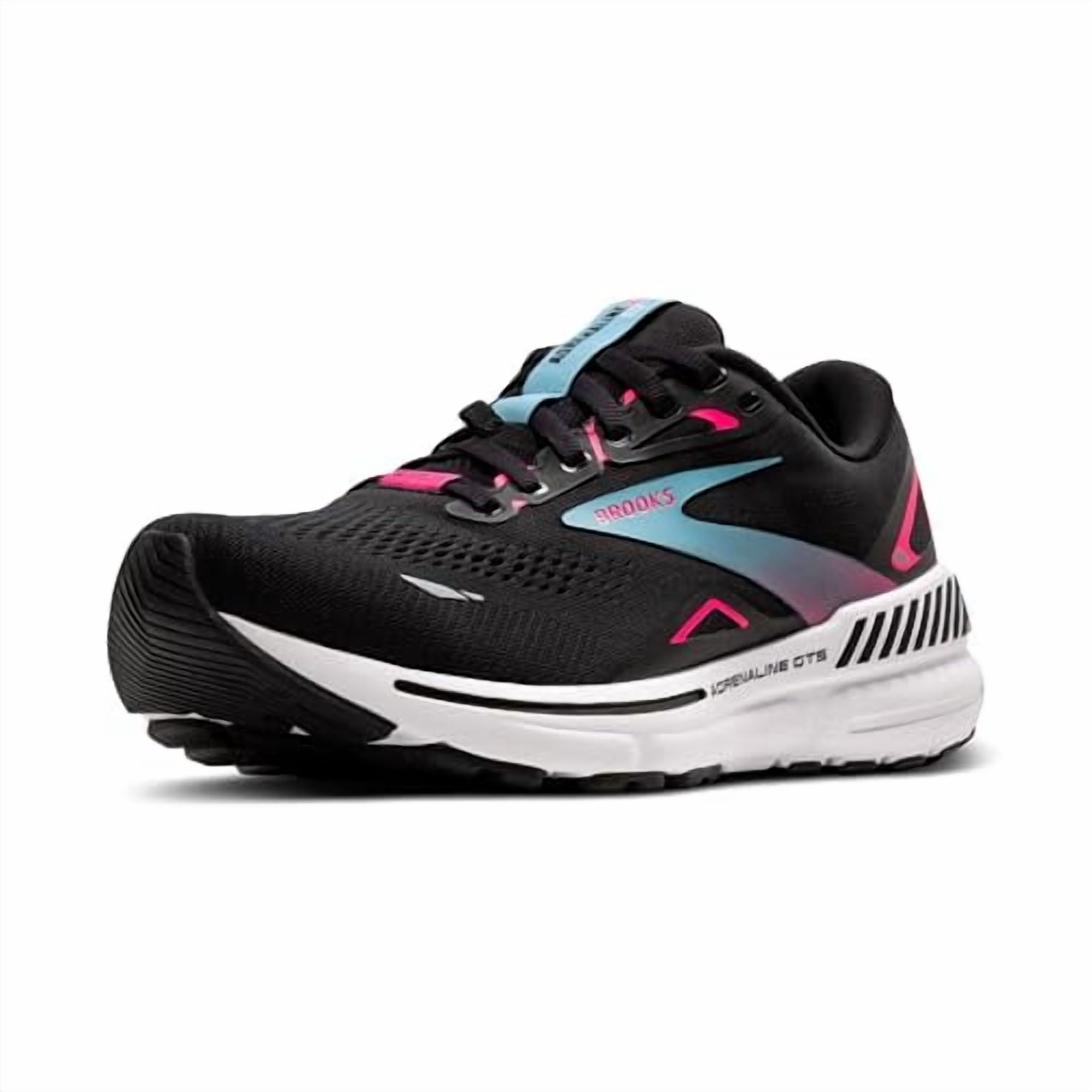 Womens Adrenaline GTS 23 GTX Waterproof Supportive Running Shoe - Black/Knockout Pink/Aqua - 7 Medium