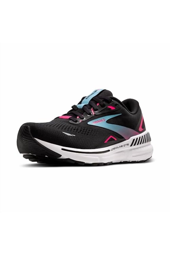 Womens Adrenaline GTS 23 GTX Waterproof Supportive Running Shoe - Black/Knockout Pink/Aqua - 7 Medium
