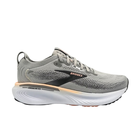 Brooks Women's Adrenaline GTS 25, Grey/Blackened Pearl/Coral, 6.5, Wide
