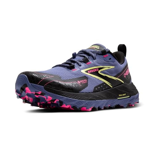 Brooks Women’s Cascadia 18 GTX Waterproof Mountain Trail Running Shoe - Grey Blue/Black/Pink - 7.5 Medium