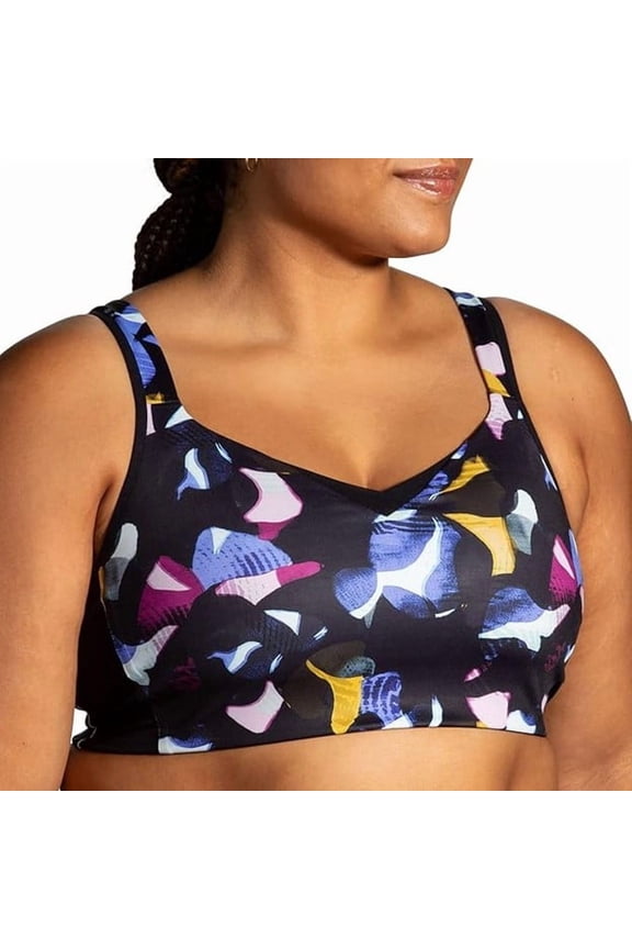 Women's Convertible Sports Bra for High Impact Running, Workouts & Sports with Maximum Support - Fast Floral Print - 36 C