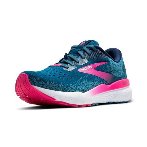 Brooks Women's Ghost 16 GTX Waterproof Neutral Running Shoe - Moroccan Blue/Pink/Yellow - 8 Medium