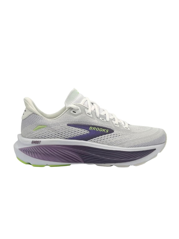 Women's Ghost 18, White/Purple Hebe/Green, 8.5, Medium