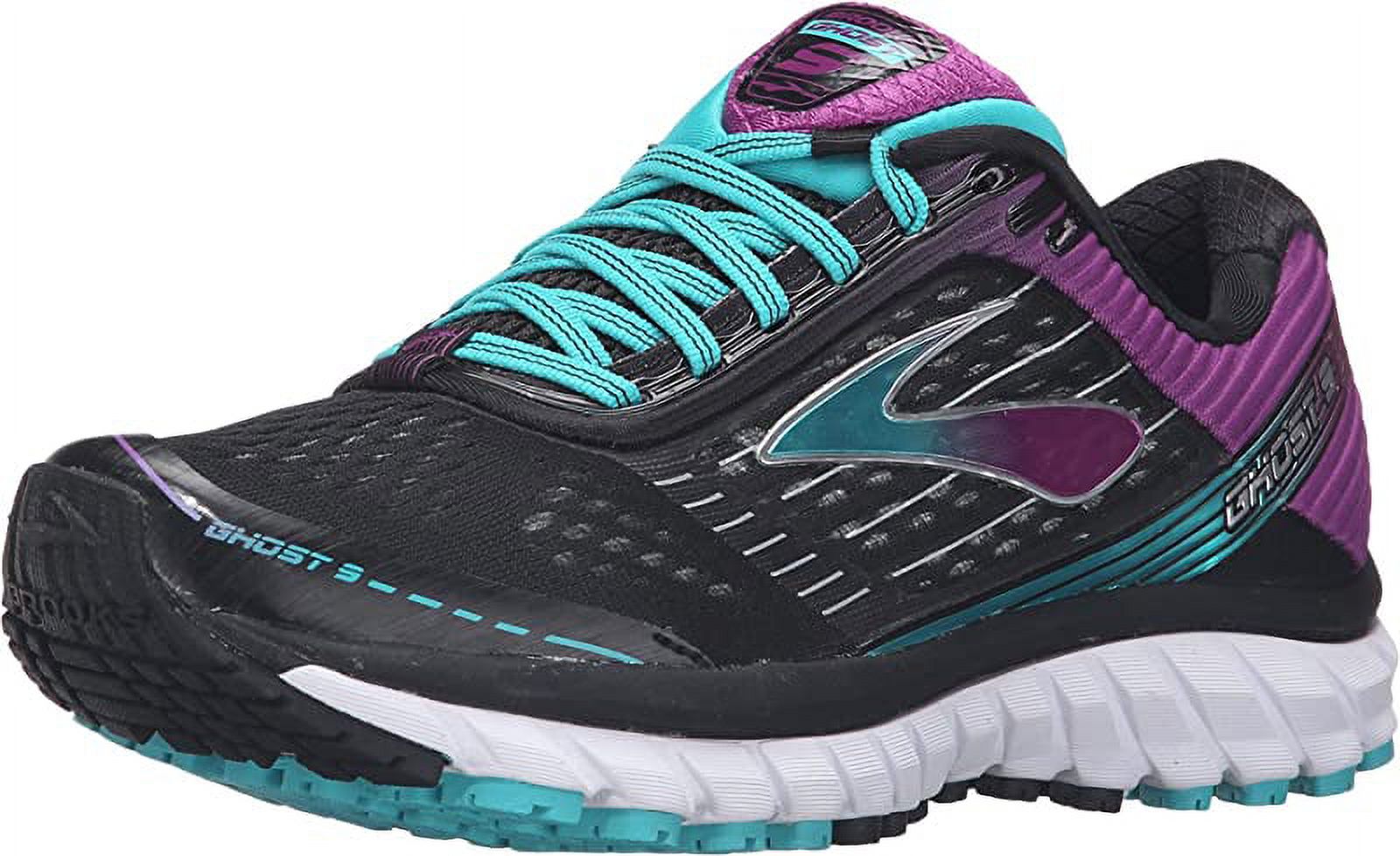 Brooks Women s Ghost 9 Running Shoes Black Sparkling Grape 11 D W US Walmart