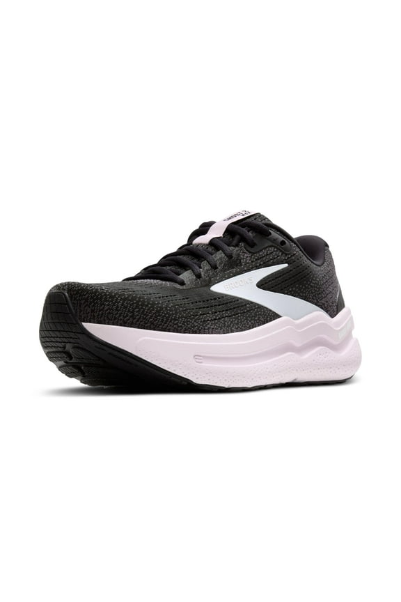 Womens Ghost Max 2 Neutral Running & Walking Shoe - Black/White/Orchid Ice - 6.5 Medium