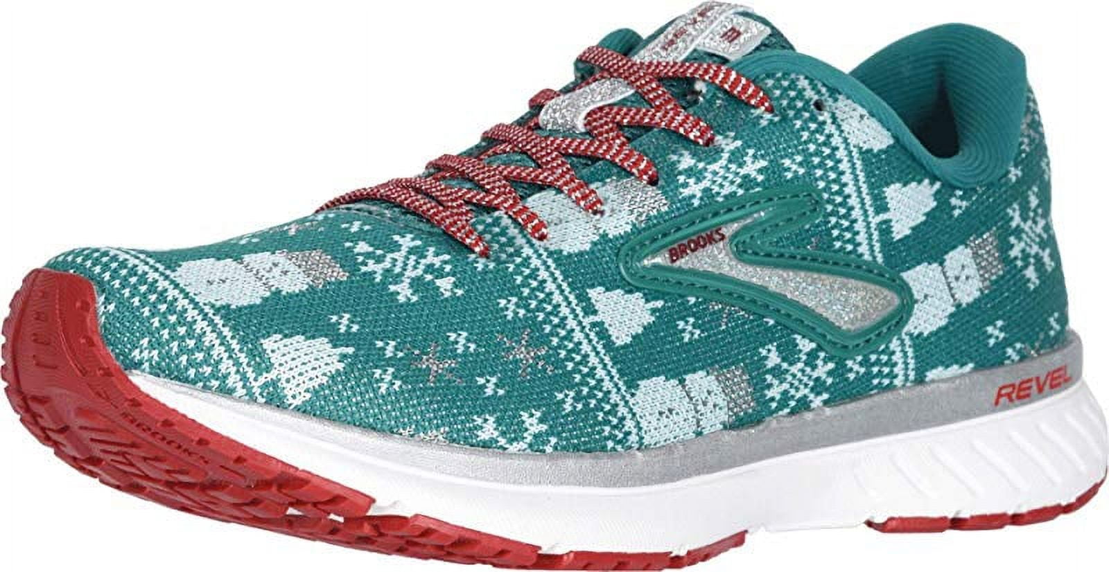Brooks Women s Revel 3 Running Shoe Green Red Metallic Silver 9