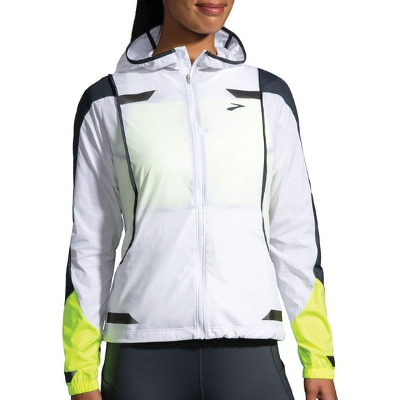 Brooks Women's Run Visible Convertible Jacket (White, L)