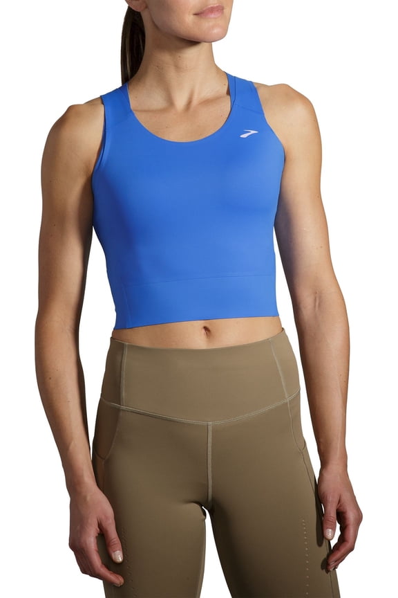 Women's Run Within Cropped Tank Top (Bluetiful, XL)