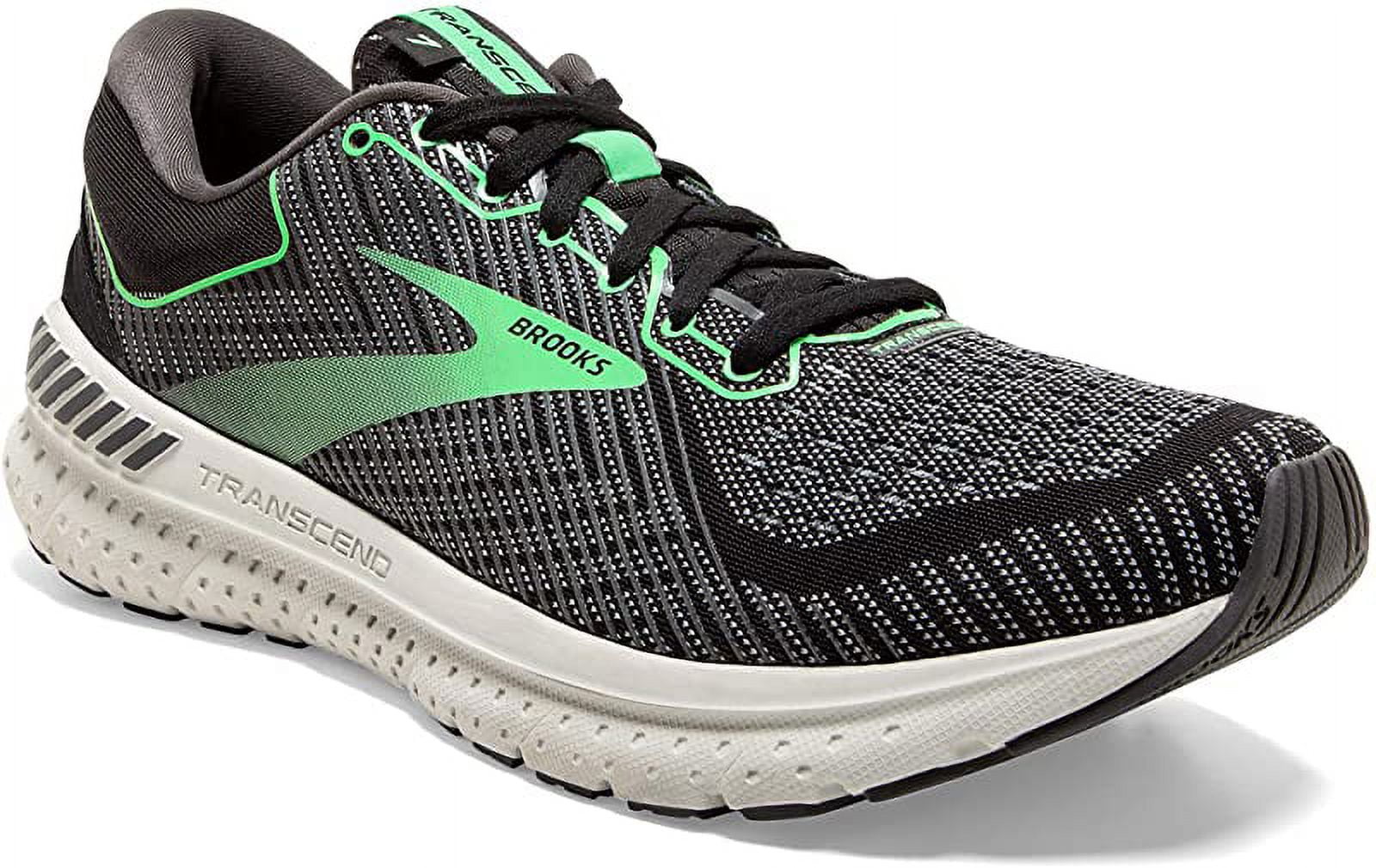 Brooks Women's Transcend 7 Running Shoe, Black/Ebony/Green, 10.5 B(M) US 