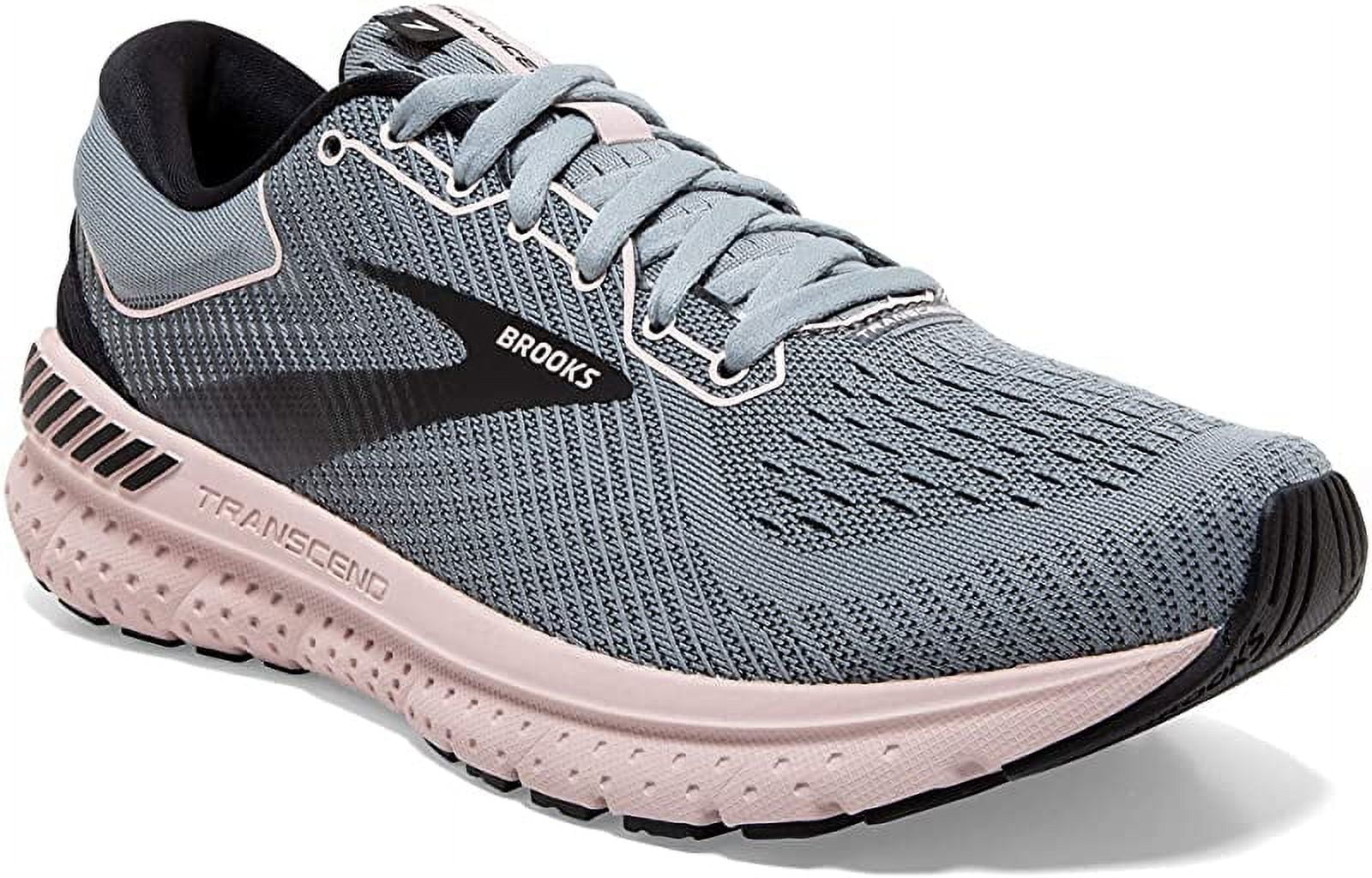 Brooks Women's Transcend 7 Running Shoe, Grey/Black/Hushed Violet, 7.5 B(M)  US 