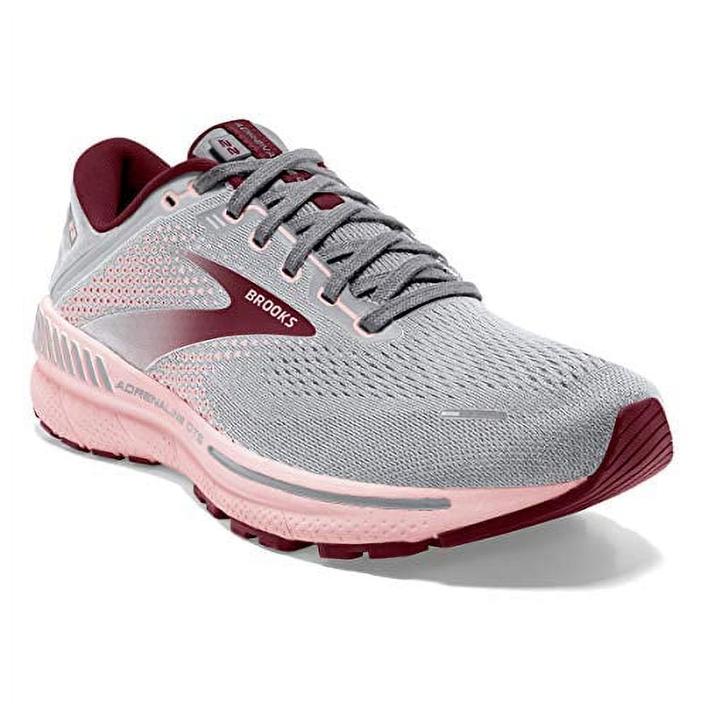 Brooks Womens Adrenaline GTS 22 Running Shoes - Grey/Rose/Black - 10 ...