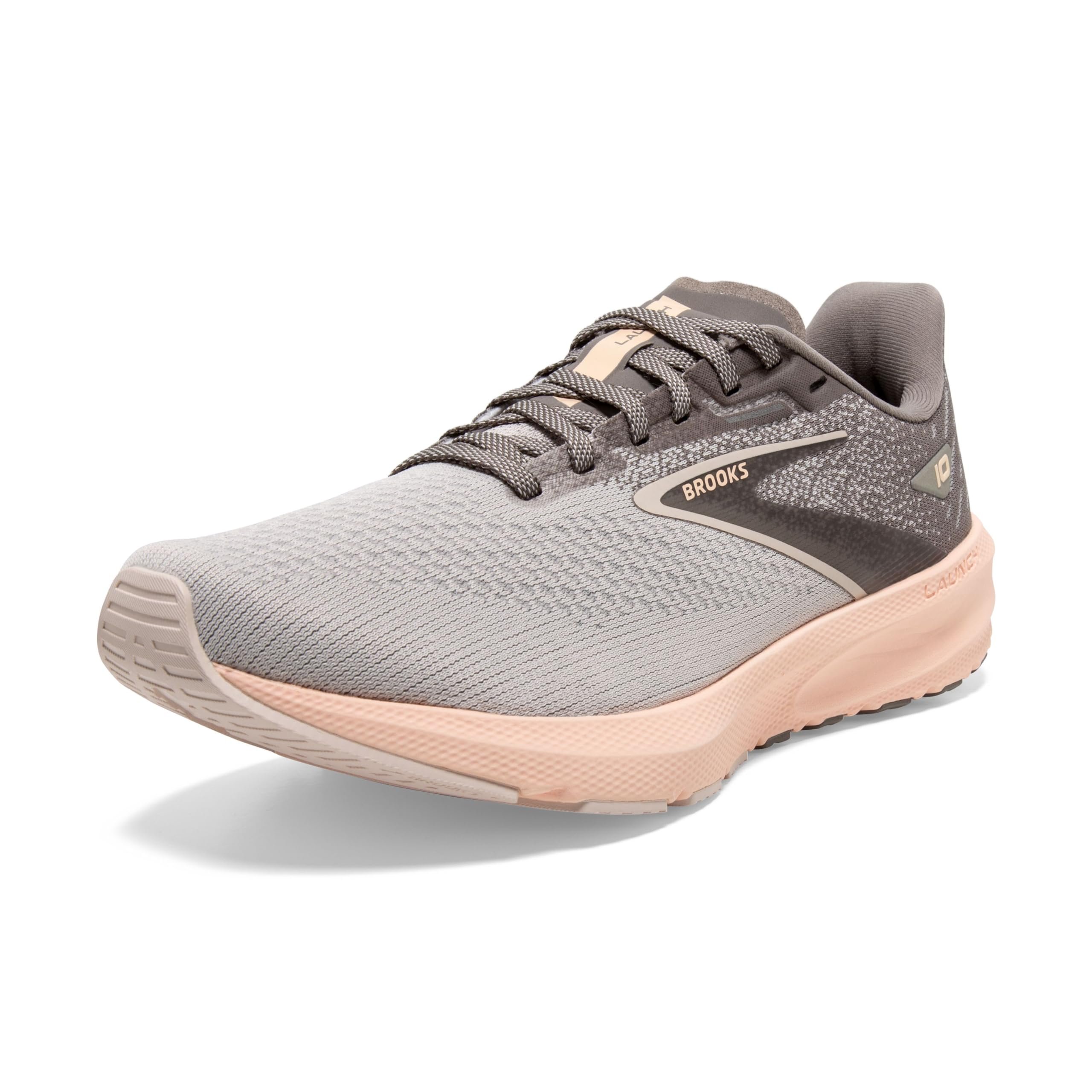 Brooks Womens Launch 10 Neutral Running Shoe Grey Crystal Grey Pale Peach 9.5 Medium Walmart