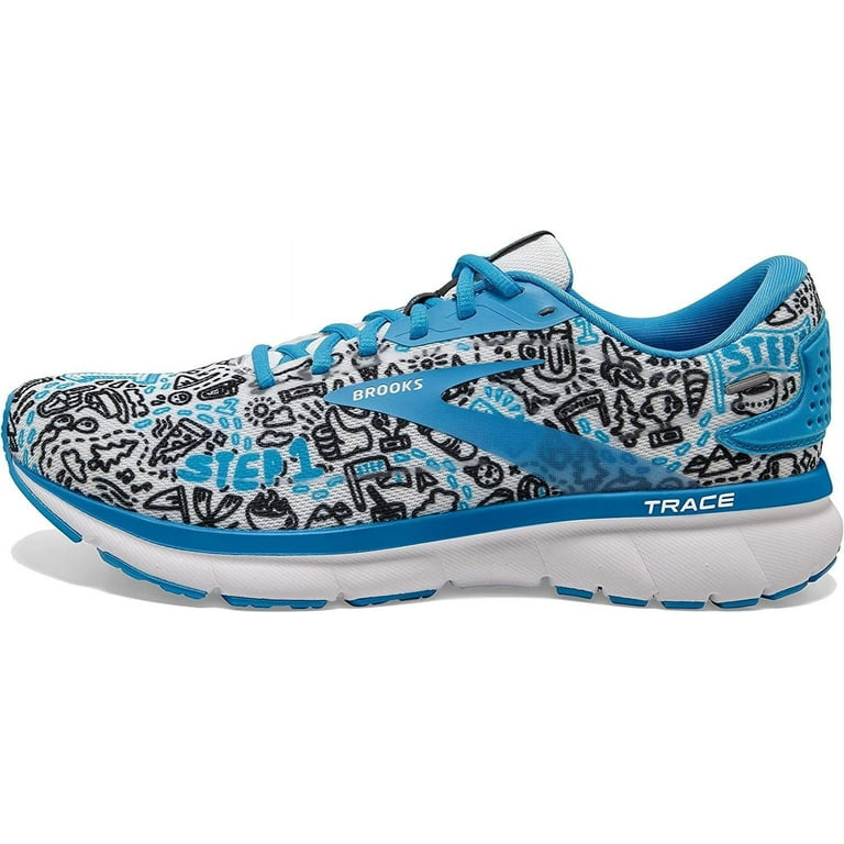 Brooks Womens Trace 2 Neutral Running Shoe White Nightlife Bluefish 7.5 Medium Walmart