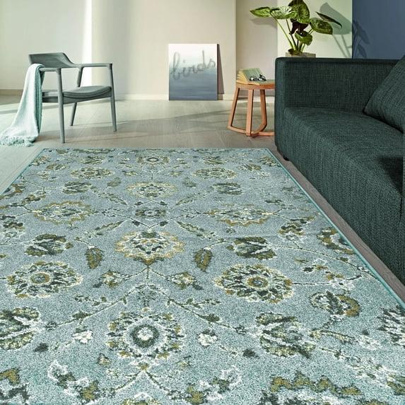 Brookshire Floral Indoor Area Rug by Blue Nile Mills, 5' x 8', Blue